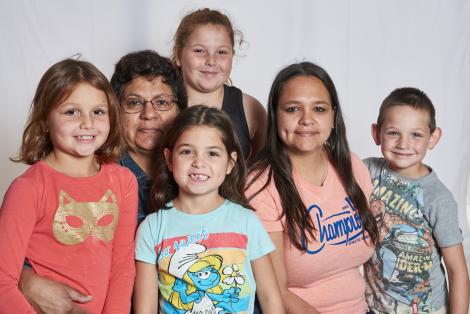 Potrait of Jocelyn, Louise, Kiara, Mya, Kohen and Eila-Jo